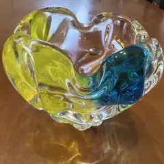 大正.昭和レトロ マルティグラス マーブルガラス 灰皿 花器 小物入れ