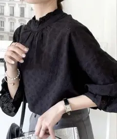classicalelf 2way花柄刺繍ブラウス　フリル袖