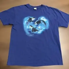激レア 90s SeaWorld オルカTシャツ アンビル赤バータグ XL青