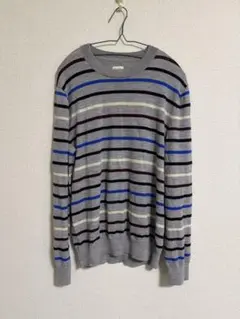 美品◆Gap◆ニット◆ボーダー◆グレーS