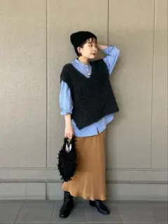 2023AW★美品★スローブイエナ ロングリーンスカート 定価13,200円