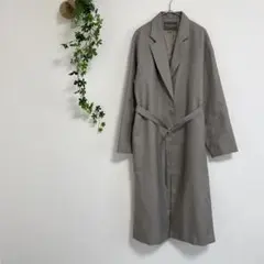 ［A day in the life］チェック柄ロングコート（M）ベルト付き