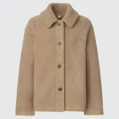 【タグ付き】 ユニクロ ボアフリース ステンカラー ショートコート XL