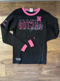 長袖Tシャツ 黒/ピンク S