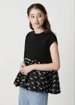 UNITED ARROWS リボンカットジャガードコンビ ブラウスのサムネイル