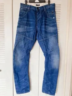 ARMANI JEANS NAVY LINEN STRAIGHT PANTS - メルカリ