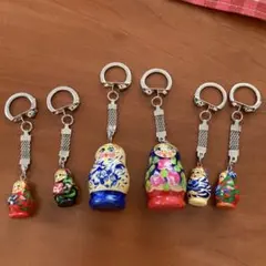 オーナメント マトリョーシカ マグネット キーホルダー ロシア 木製