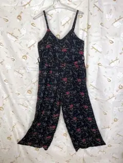 GRL オールインワン　ノースリーブサロペット　春夏　ワイドパンツ　花柄　総柄