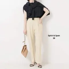 38｜スピックアンドスパン｜ドライタッチ バックスリット ストレートパンツ