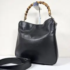 美品】OLD GUCCI バンブー 2way バッグ レザー 黒 内側ベタ無し - メルカリ