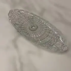 ボヘミアクリスタル ガラス製大皿 横幅約45cm×たて17cm 深さ約2cm