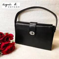 agnès b. VOYAGE レザー ブラック ハンドバッグ