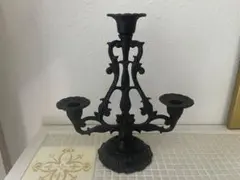 南部鉄器製？ アンティーク 3灯式キャンドルスタンド（燭台）