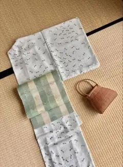 洗える着物 夏着物 単衣 絽 紅型風通 花鳥風景 - メルカリ