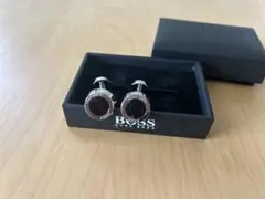 HUGO BOSS ヒューゴボス カフス カフリンクス ブラック×シルバー 箱付
