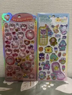 【正規品】サンリオ うるちゅるポップシール•平成はっぴーフォンステッカー