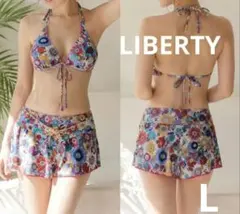 美品　リバティ小花柄　ビキニ　セパレート水着　ショートパンツ　3点のサムネイル