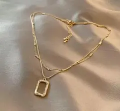 ゴールド 二重チェーン ネックレス