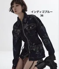 【FETICO】ROSE DENIM JACKET ローズデニムジャケット 36