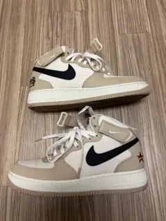 Nike Air Force 1 Mid ベージュ/ホワイト/ブラック