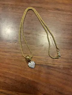 スワロフスキー　ネックレス　ゴールドxシルバー　ハート