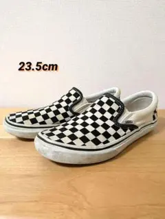 本日限定価格 VANS スリッポン チェッカー ホワイト/ブラック 23.5cm