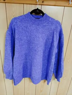 earth music&ecology パープル ニットフリーサイズM-153