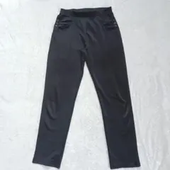 ストレッチ 黒. テーパード レギンス ポケット ボタン スリムフィットパンツ