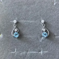 JEWERLY TSUTSUMI K10ホワイトゴールドブルートパーズピアス