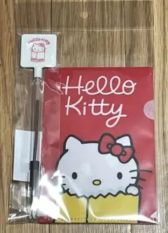 ハローキティ展 ミニクリアファイル2枚 ボールペンセット 新品 50周年限定レア