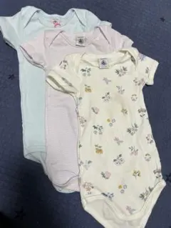 プチバトー ロンパース3枚セット