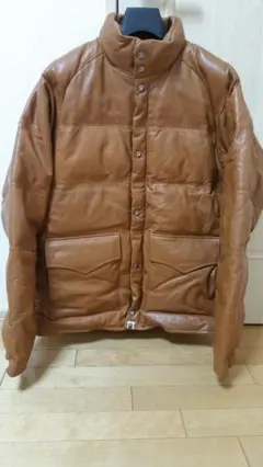 中古APE茶色NFS限定レザーダウンHEROキムタク似S使用感あり