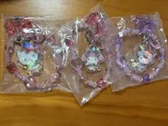 サンリオ　キラキラビーズチャームストラップ キティ マイメロ クロミ