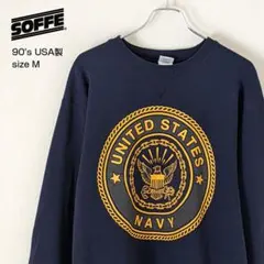 90's USA製 SOFFE US.NAVY リフレクター スウェット Mのサムネイル