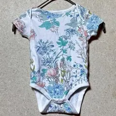 next baby　花柄ロンパース　綿100％のナチュラル半袖ベビーウェア