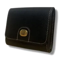 ダンヒル　コインケース　小銭入れ　ゴールド金具　レザー　ブラック　メンズ