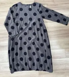 ドット柄　水玉　コクーン　ワンピース