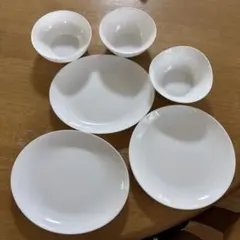 ヤマザキ　ホワイト 食器セット プレート ボウル 6点セットのサムネイル