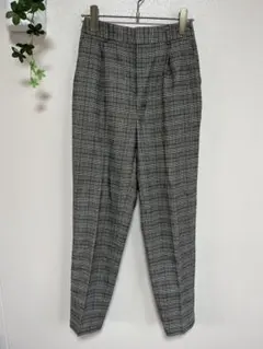 GU グレー系チェック テーパードパンツSサイズ
