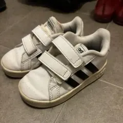 adidas 13.5cm ベビー用 キッズ用 スニーカー ホワイト/ブラック