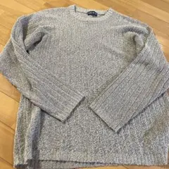 UNIQLO グレー リブ編み 長袖ニット L