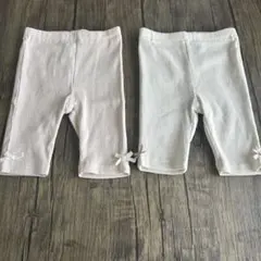 7分丈レギンス80cm ピンク ホワイト 2点セット