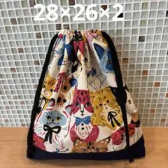 お着替え袋　体操服袋　上履き入　上靴袋　ハンドメイド　女の子　男の子　猫