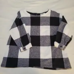 blue willow チェック柄長袖シャツ 7部袖重ね着