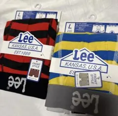 廃盤　新品　LEE　ボクサーブリーフ　Lサイズ　2枚セット　ボーダー　赤黄　2色のサムネイル
