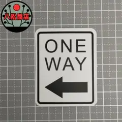 【防水ステッカー】ONE WAY,標識 モノクロ【A027】