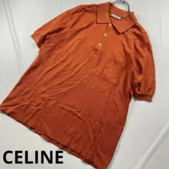 CELINE ポロシャツ ゴルフウェア オレンジ メンズ XLサイズ ロゴ刺繍のサムネイル