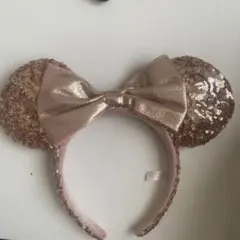 ディズニー ミッキー耳 カチューシャ ピンク スパンコール