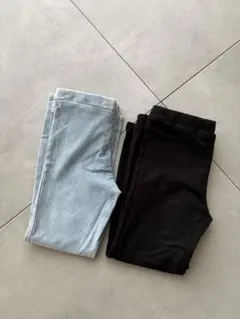 フレアパンツ 2色セット (ライトグレー, ブラック)