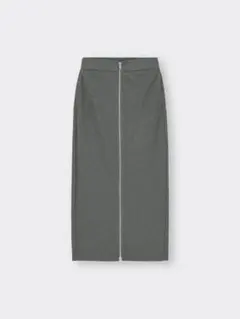 【グレー/Mサイズ】GU フロントジップナローロングスカートQのサムネイル